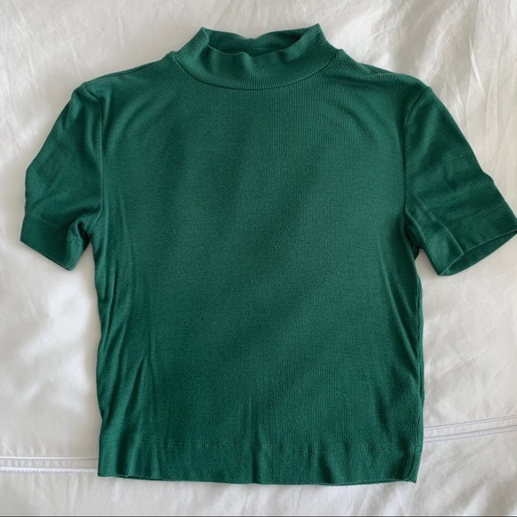 Babaton Mockneck Emerald Green Shirt - Picture 2 of 7